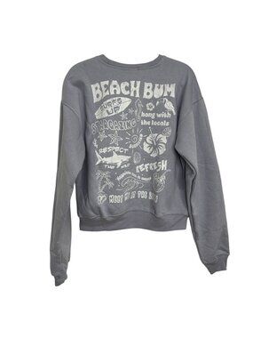 NWT Women's Small Beach Bum Graphic Sweatshirt - Blue S, MSRP $21.99